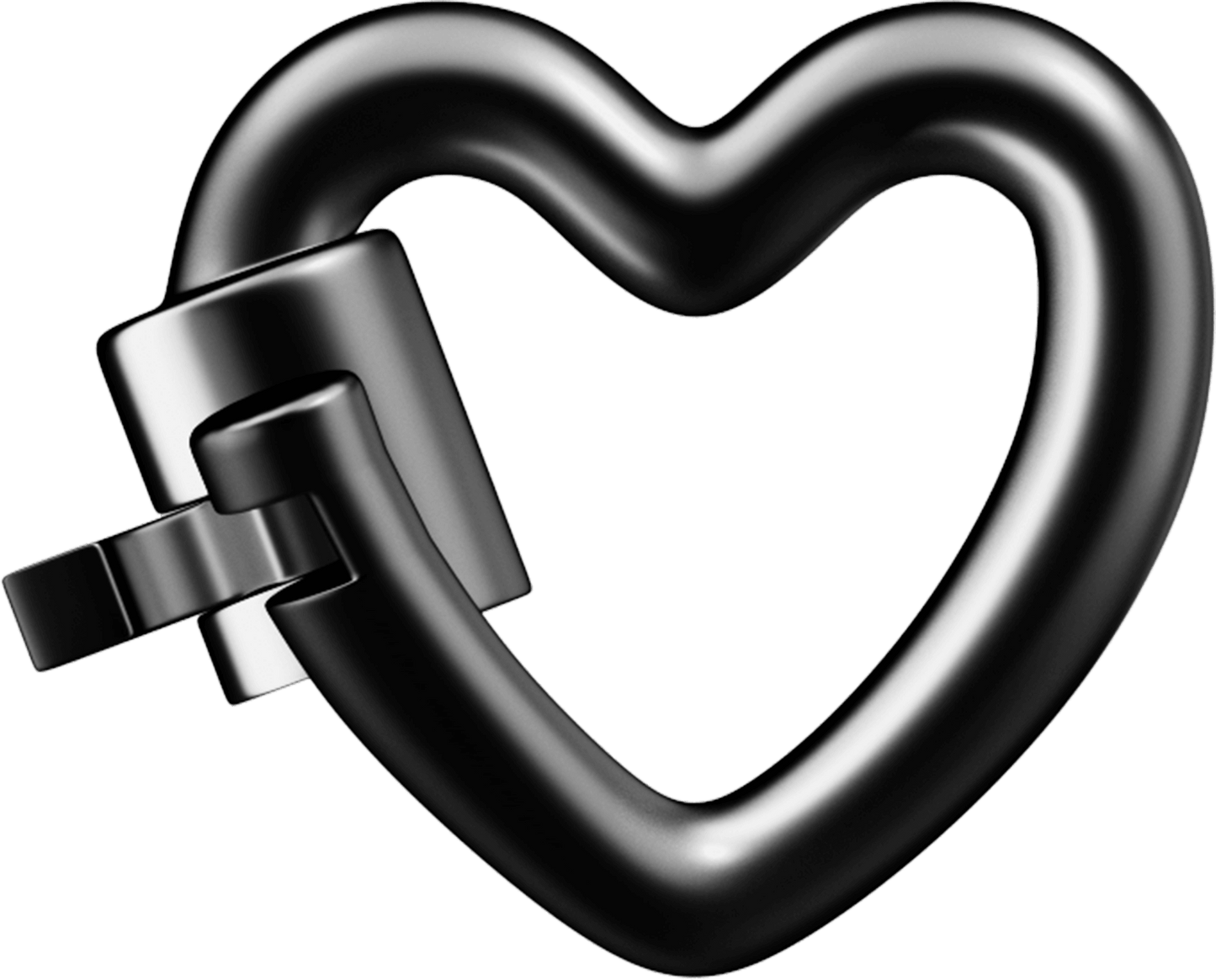 WeLocked Classic Permanent Clasp Lock Heart-shaped 925 Silver, Black