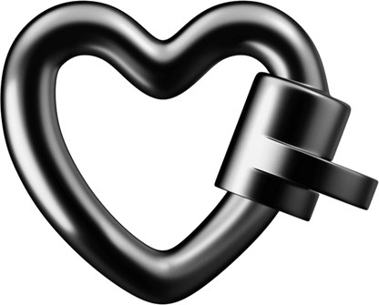 WeLocked Classic Permanent Clasp Lock Heart-shaped 925 Silver, Black