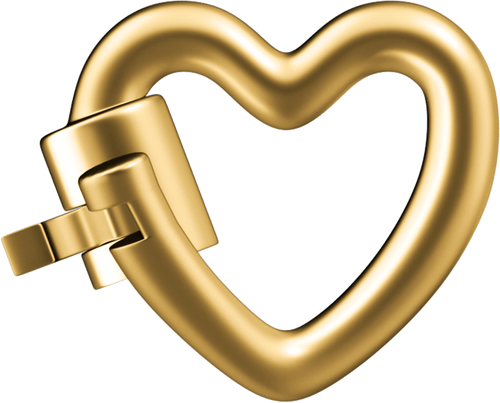 WeLocked Classic Permanent Clasp Lock, Heart-shaped 925 Silver 24K Gold Plated, Gold