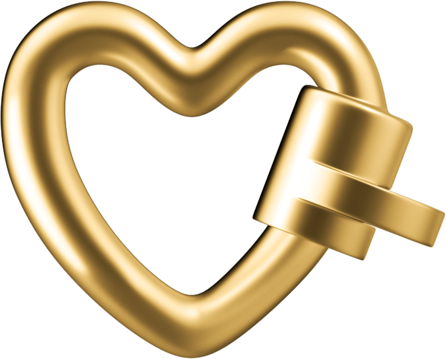 WeLocked Classic Permanent Clasp Lock, Heart-shaped 925 Silver 24K Gold Plated, Gold