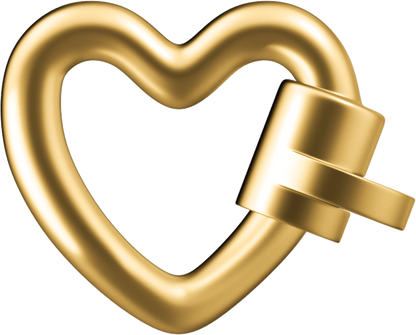 WeLocked Classic Permanent Clasp Lock, Heart-shaped 925 Silver 24K Gold Plated, Gold