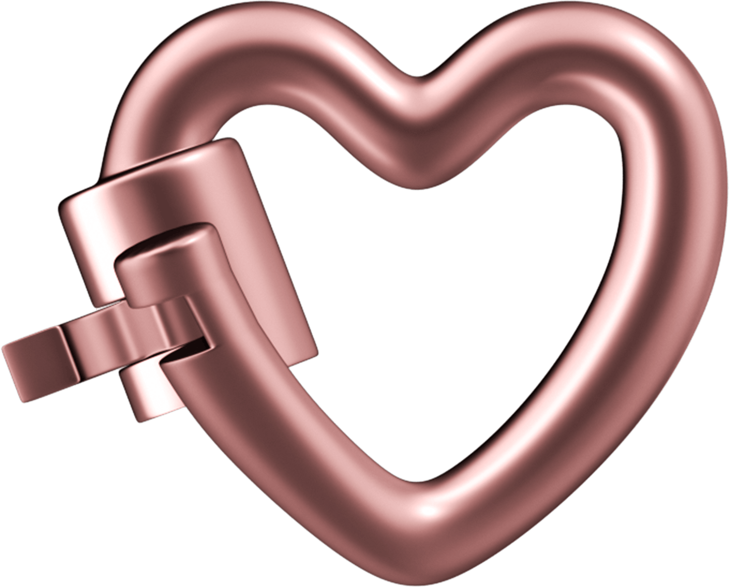 WeLocked Classic Permanent Clasp Lock, Heart-shaped 925 Silver 24K Gold Plated, Rose Gold