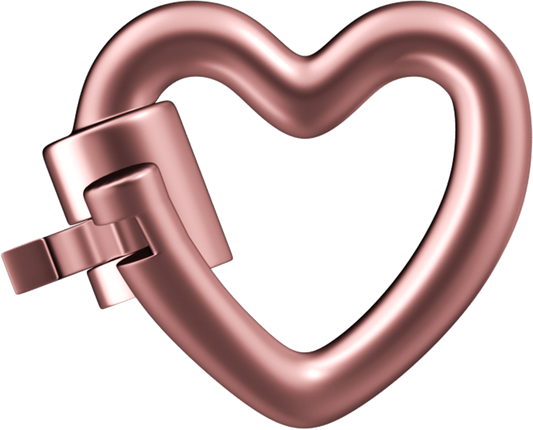 WeLocked Classic Permanent Clasp Lock, Heart-shaped 925 Silver 24K Gold Plated, Rose Gold