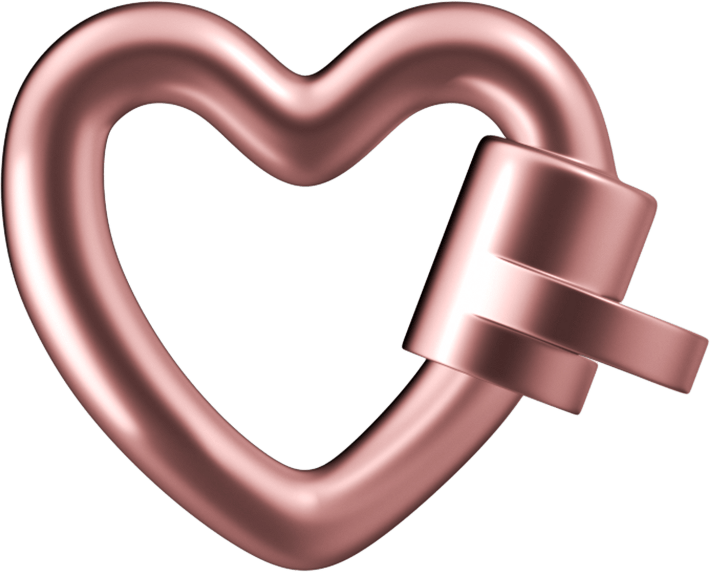 WeLocked Classic Permanent Clasp Lock, Heart-shaped 925 Silver 24K Gold Plated, Rose Gold