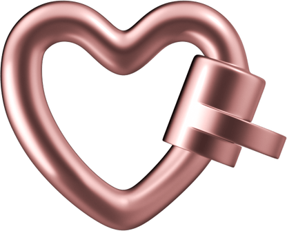 WeLocked Classic Permanent Clasp Lock, Heart-shaped 925 Silver 24K Gold Plated, Rose Gold