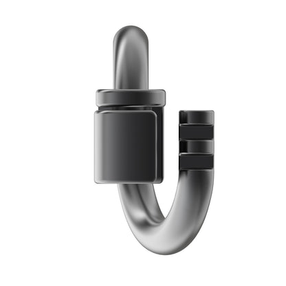 WeLocked Pro Permanent Clasps Circle-shape, 925 Silver, Black
