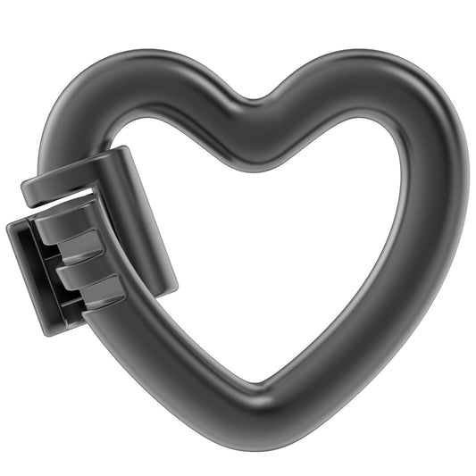 WeLocked Pro Permanent Clasps Heart-Shape, 925 Silver, Black